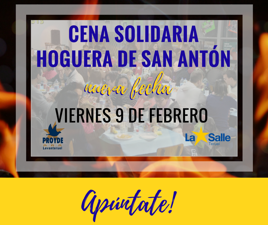 CENA SOLIDARIA A BENEFICIO DE PROYDE. APLAZADA