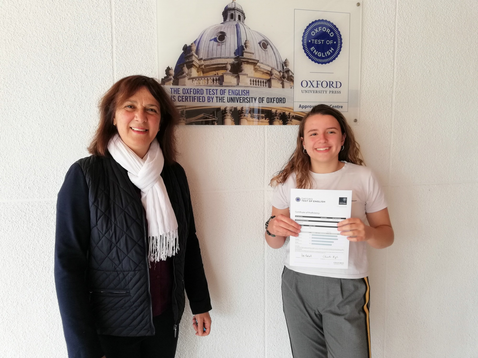 Áurea Oliver consigue el certificado B2 del Oxford Test of English con tan sólo 15 años
