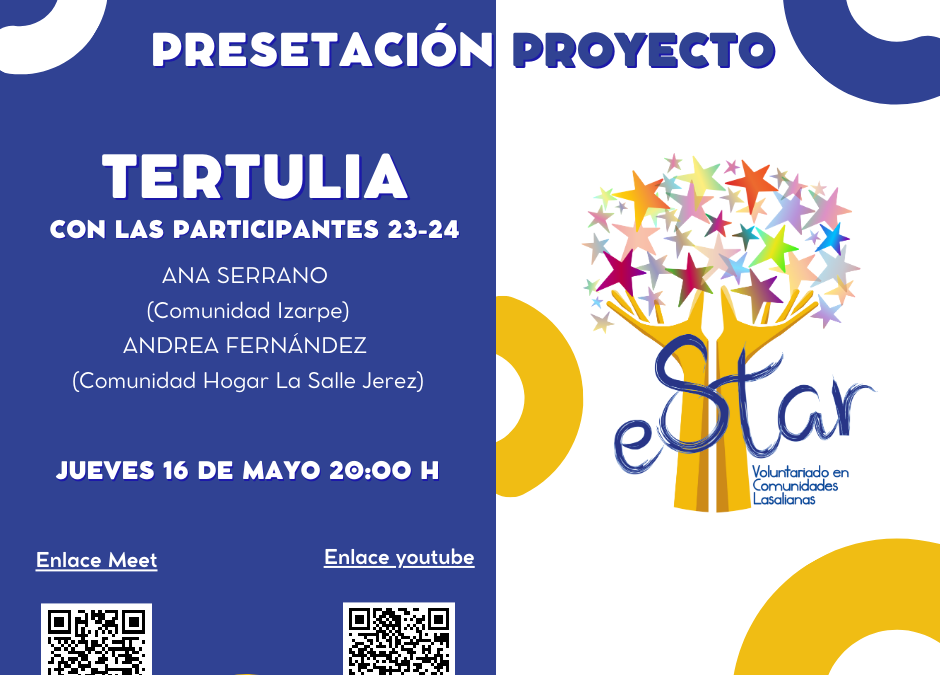 Conoce el Proyecto eStar de voluntariado lasaliano en una tertulia on-line con dos de sus protagonistas: Ana y Andrea